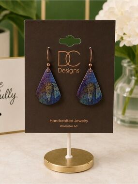 DC Designs Handcrafted Blue Purple Teardrop Earrings